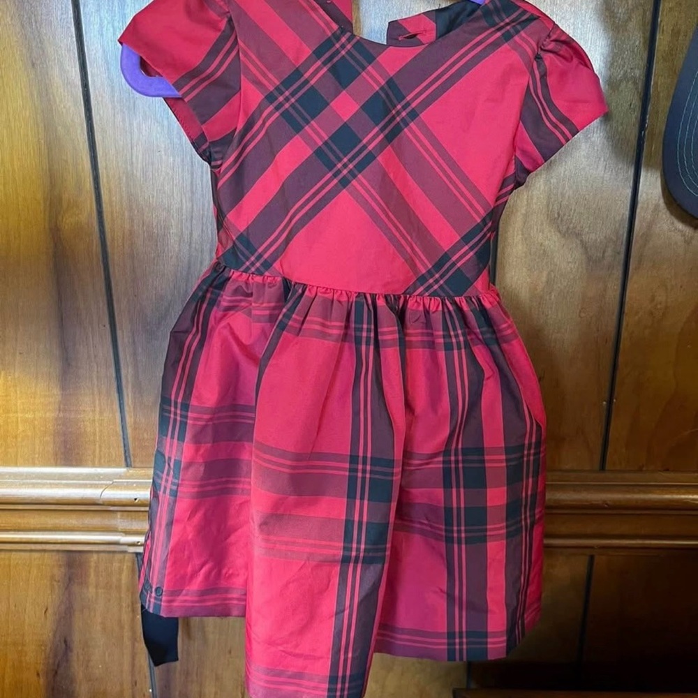 Ralph Lauren Red and Black Plaid Kids Dress
